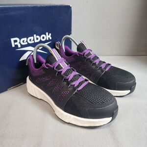 Reebok Fusion Flexweave Work Black‎ Purple Athletic Women's Size 7.5M - NIB